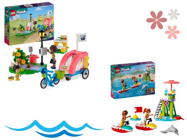 LEGO Friends Dog Rescue and beach sets