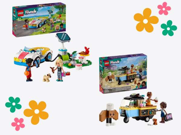 LEGO Friends electric car and mobile cafe sets