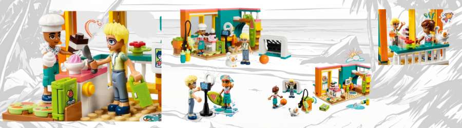 LEGO Friends Leo's room playset with kitchen, football and goal
