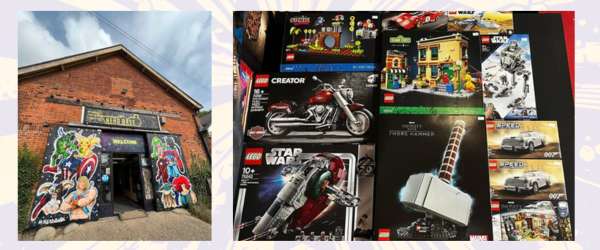 Nerdbase shop front and LEGO sets