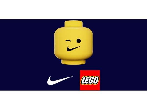 LEGO head with NIke Swoosh for smile