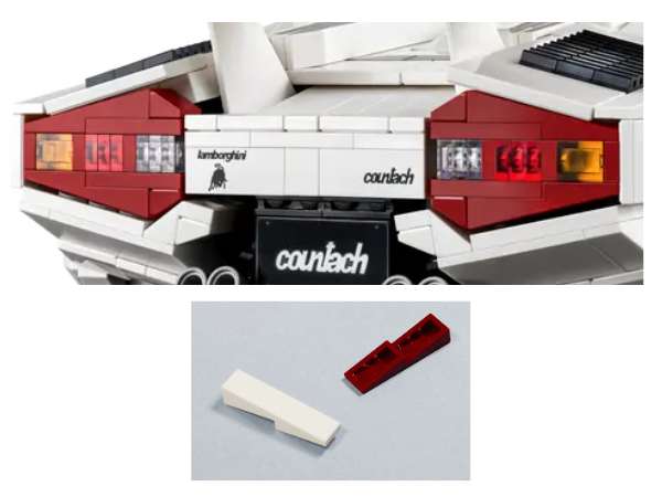 LEGO Lamborghini Countach rear tail lights and new pieces