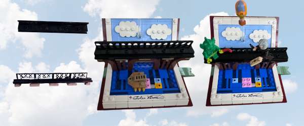 LEGO micro train track and bridge build