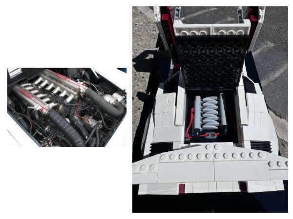 Lamborghini V12 engine and LEGO Lamborghini V12 engine