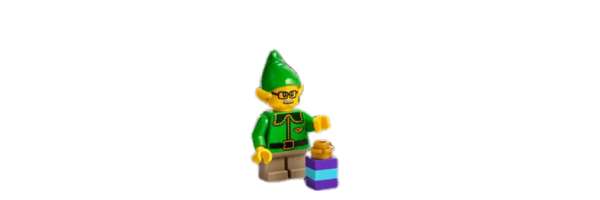 LEGO Elf Minifigure with gift