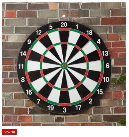 17” Double Sided Dartboard and Dart Set by #winning