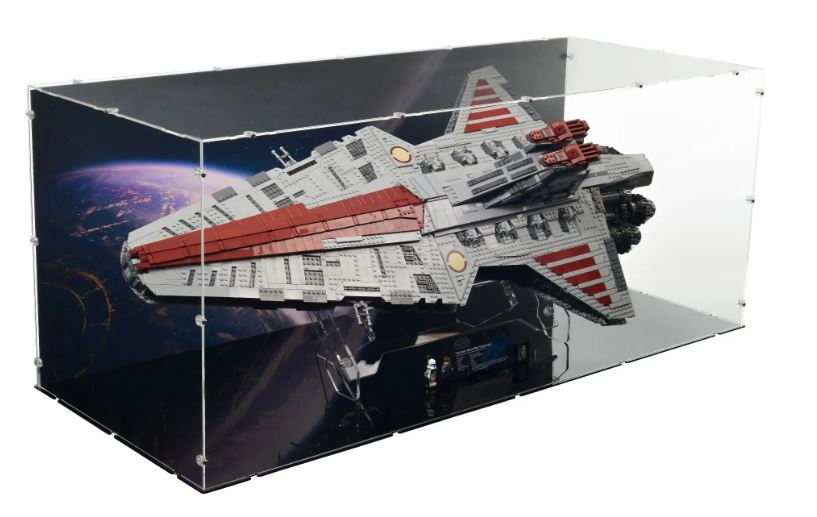 Venator-Class Republic Attack Cruiser Display Case & Angled Display Stand for LEGO 75367