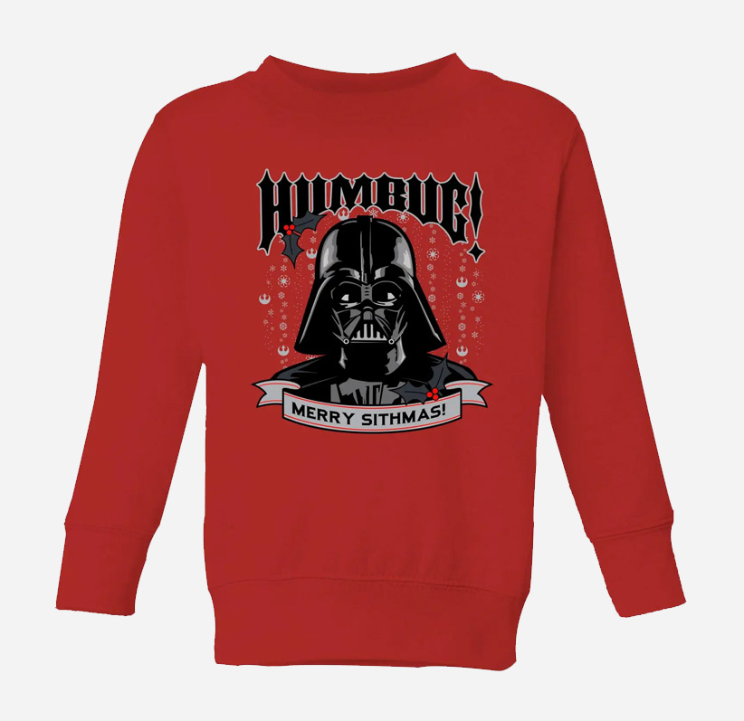 Star Wars Darth Vader Humbug Kids’ Christmas jumper – Red