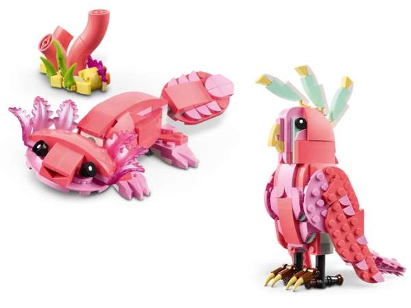 LEGO 31170 axolotl and cockatoo