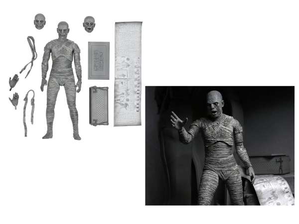 NECA Universal Monsters Black and White The Mummy