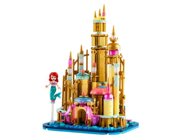 LEGO Disney Mini Little Mermaid Castle in an acrylic display case