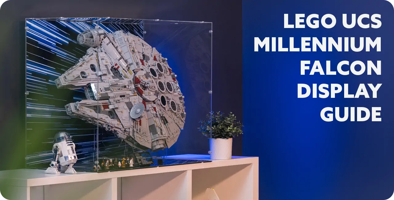 Lego millennium best sale falcon display