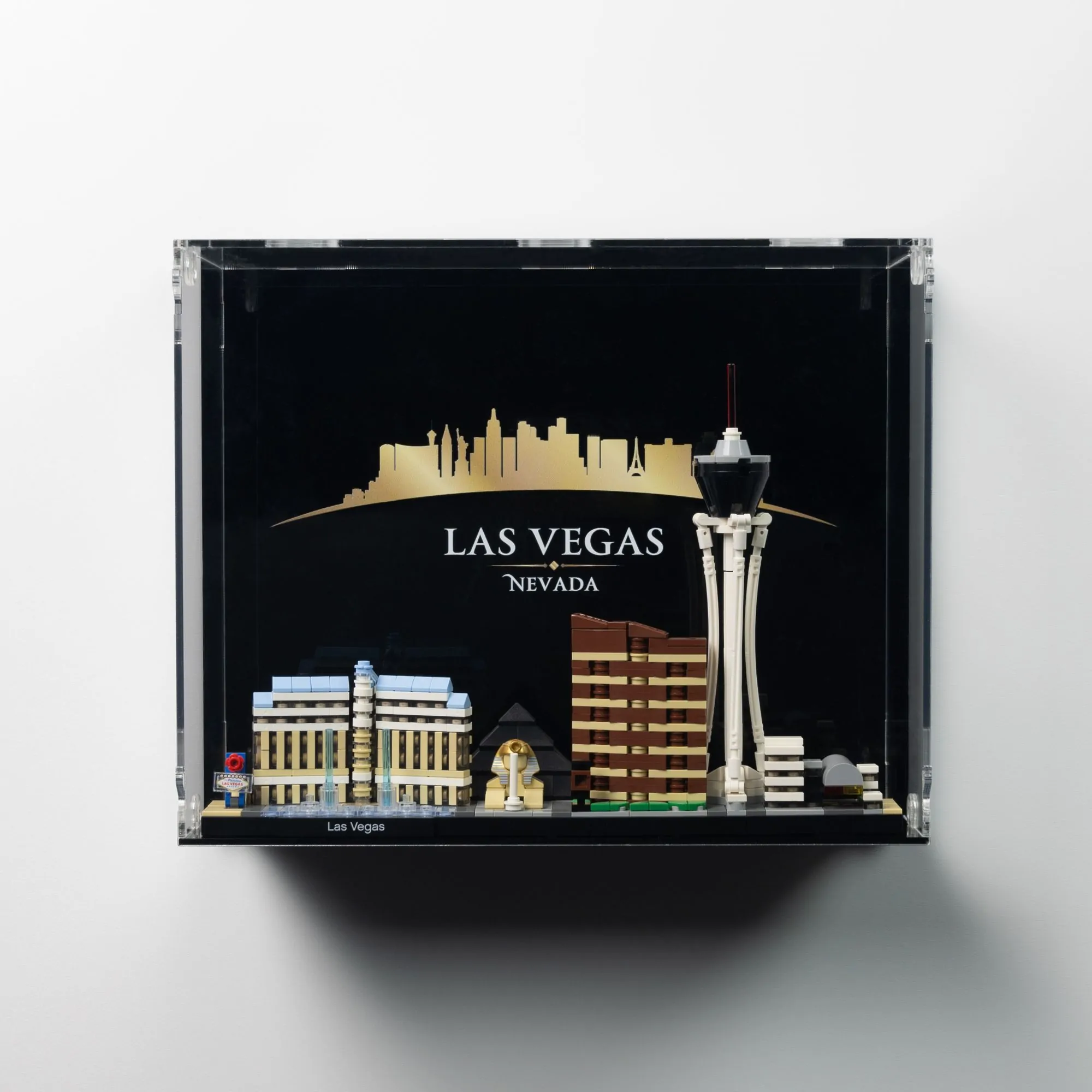 Display case for LEGO Architecture Las Vegas Skyline (21047) Set